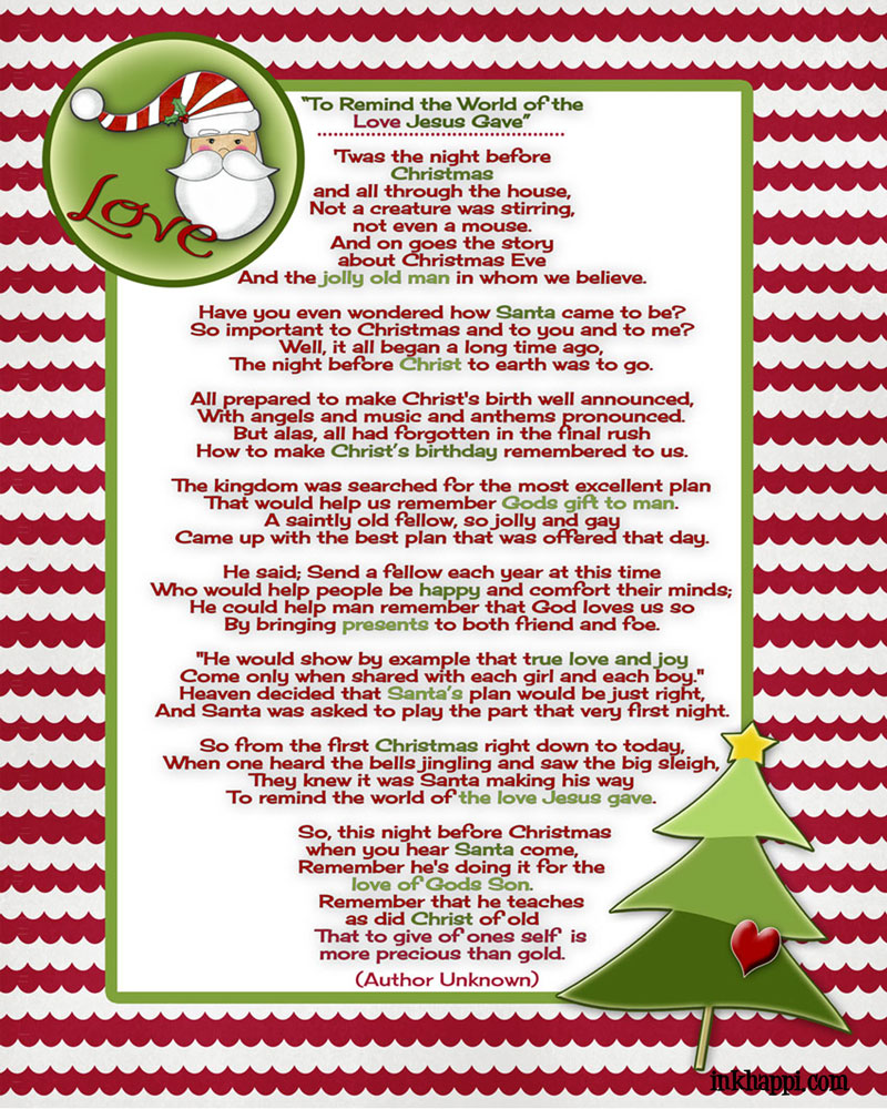 Free Printable Christmas Poems Printable Templates