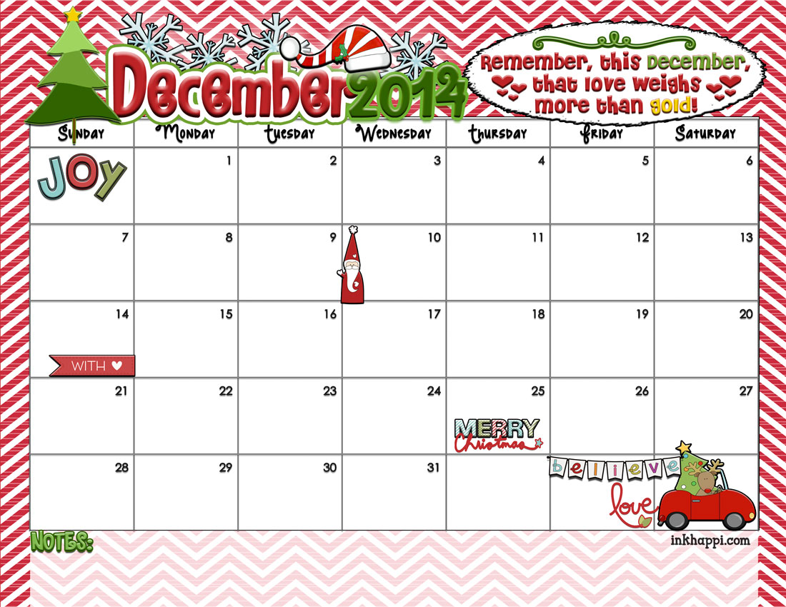 December 2014 Calendar December 2014 Calendar