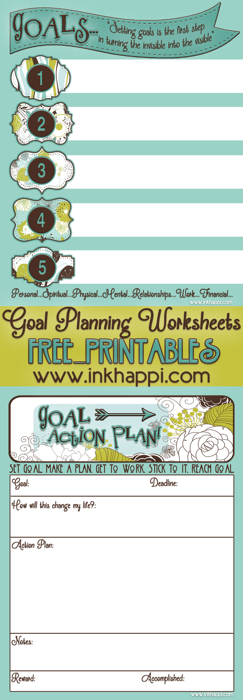 Goal Planning Worksheets with free printables! - inkhappi