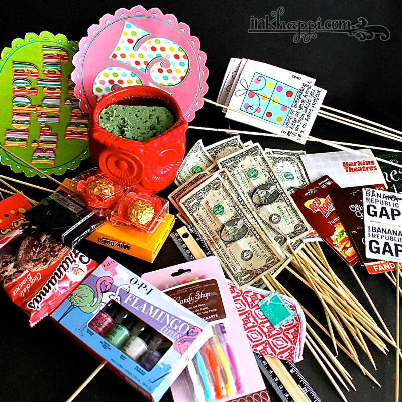 Birthday Gift Basket Idea with Free Printables - inkhappi