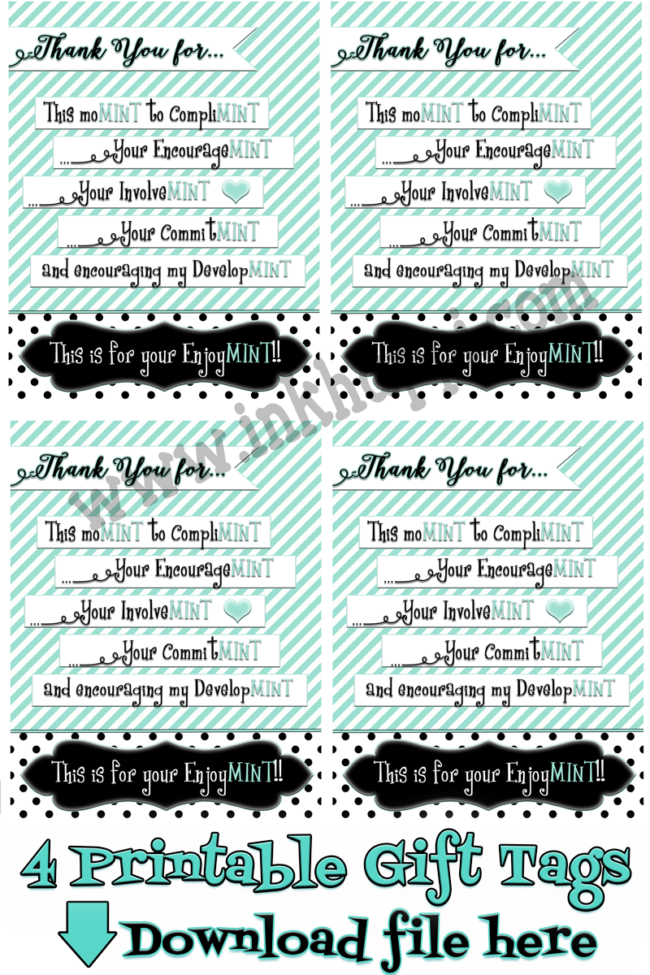 Teacher Appreciation "Minty" Gift Idea and Printable Tags! - inkhappi