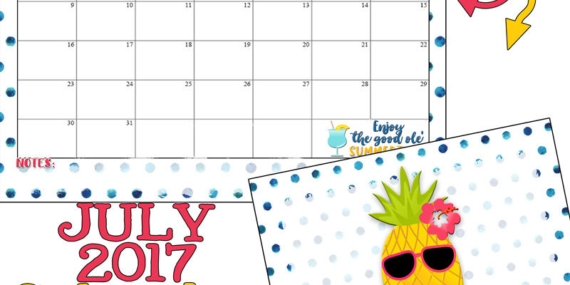 July 2017 Calendar and print from inkhappi!