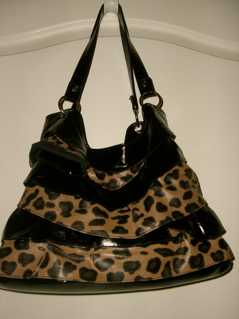 {ruffled leopard purse}