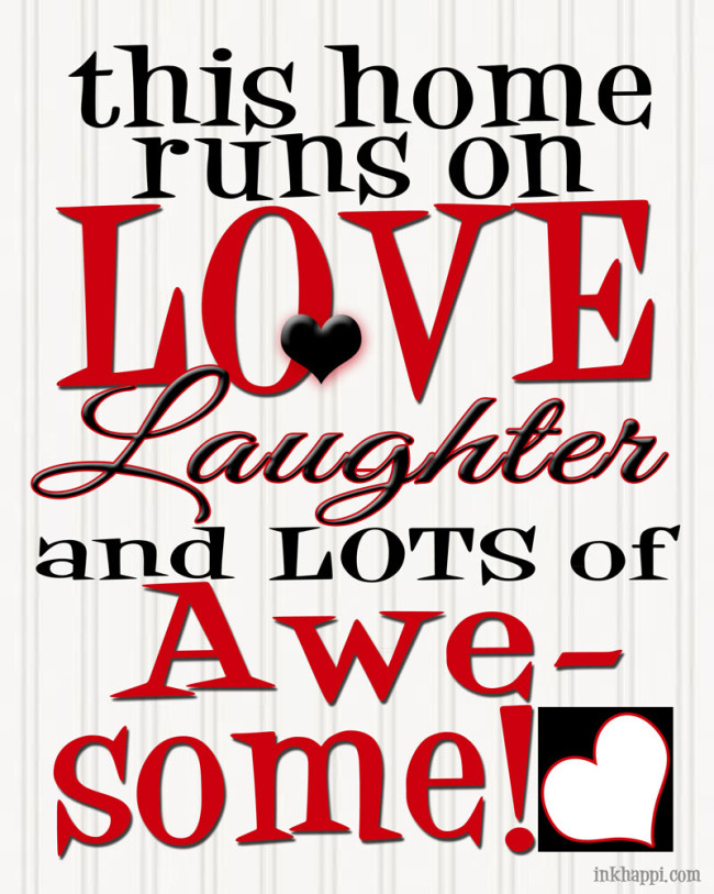 love print Love, Laughter, and Awesome! free printable