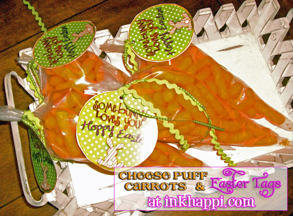 QUICK & EASY! Cheese puff carrots & Easter tags at inkhappi.com QUICK and EASY! Cheese puff carrots and Easter tags at inkhappi.com
