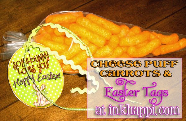 QUICK & EASY! Cheese puff carrots & Easter tags at inkhappi.com QUICK and EASY! Cheese puff carrots and Easter tags at inkhappi.com