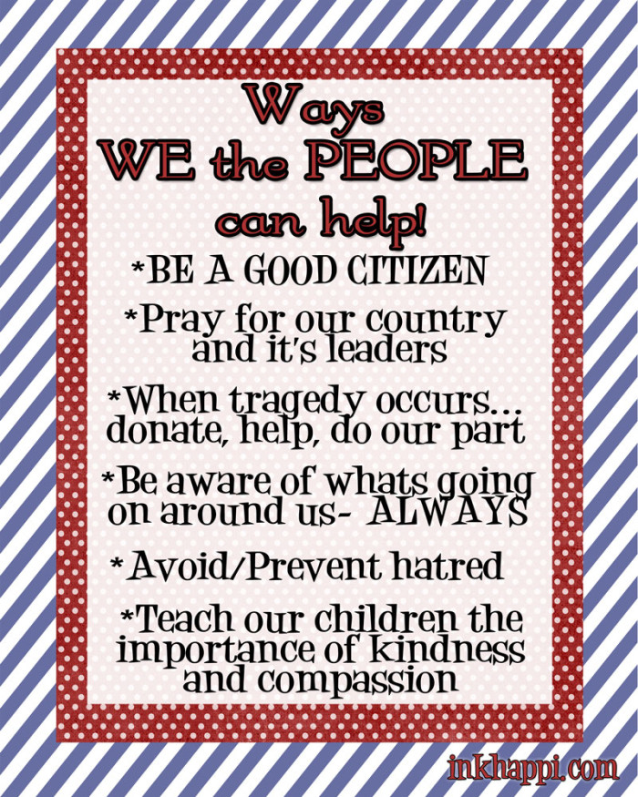 what WE the PEOPLE can do for our Country {America} FREE printables!