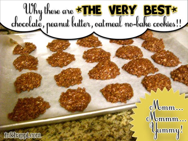 The very best no-bake cookies! recipe at inkhappi.com