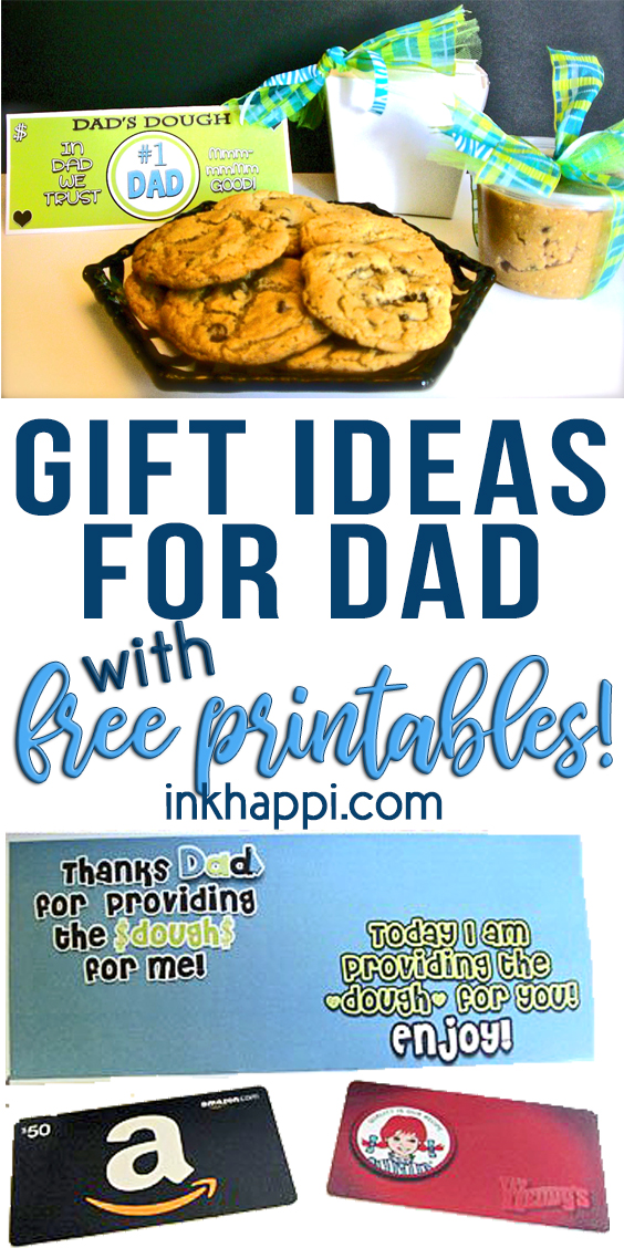 Gift idea for dad... Dads Dough$$ with free printable #giftideafordad #freeprintable #cookies