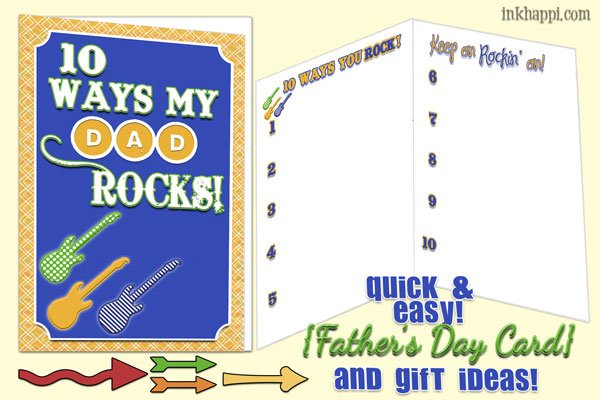 Dad Rocks! Fathers day card with gift ideas at inkhappi.com There is also a generic version... YOU ROCK!