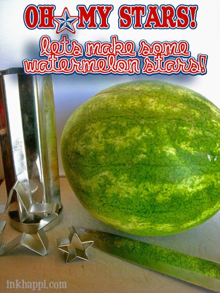 Watermelon stars. So EASY and FUN!! There is so much you can do with star cookie cutters. At inkhappi.com