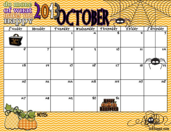 October 2013 Calendar is Here inkhappi October 2013 Calendar is Here inkhappi
