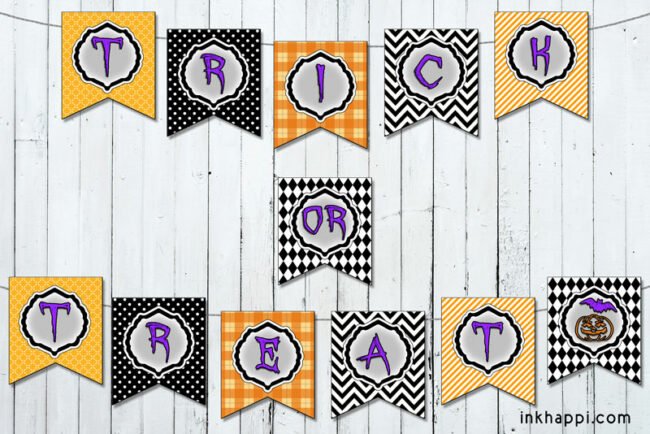 halloween banners trick or treat Use these trick or treat halloween banners in different ways to celebrate this spooky holiday! #halloween #banners #freeprintables