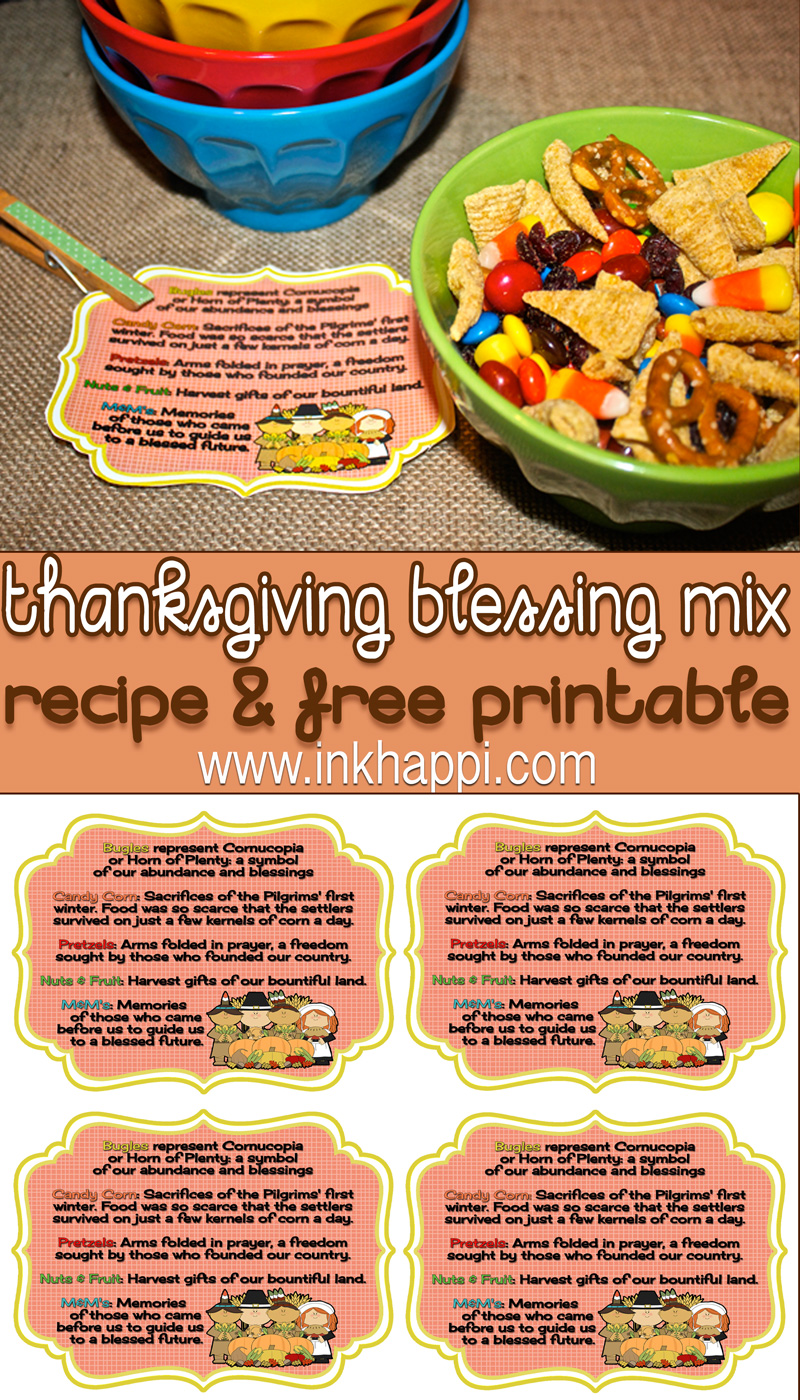 Thanksgiving Blessing Mix and Printables inkhappi