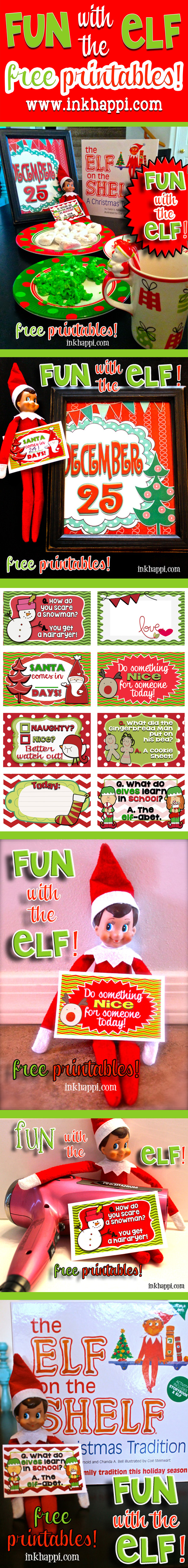 Fun with the Elf... or not Elf.... Some great printable cards for the elf or to use as lunchbox notes, tags, whatever you want! Plus some fun ideas!