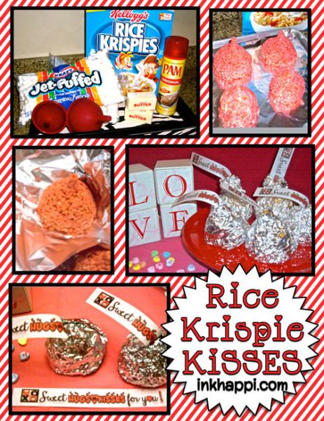 Rice Krispie kisses with free printable tags. So fun, easy, & YUMMY!