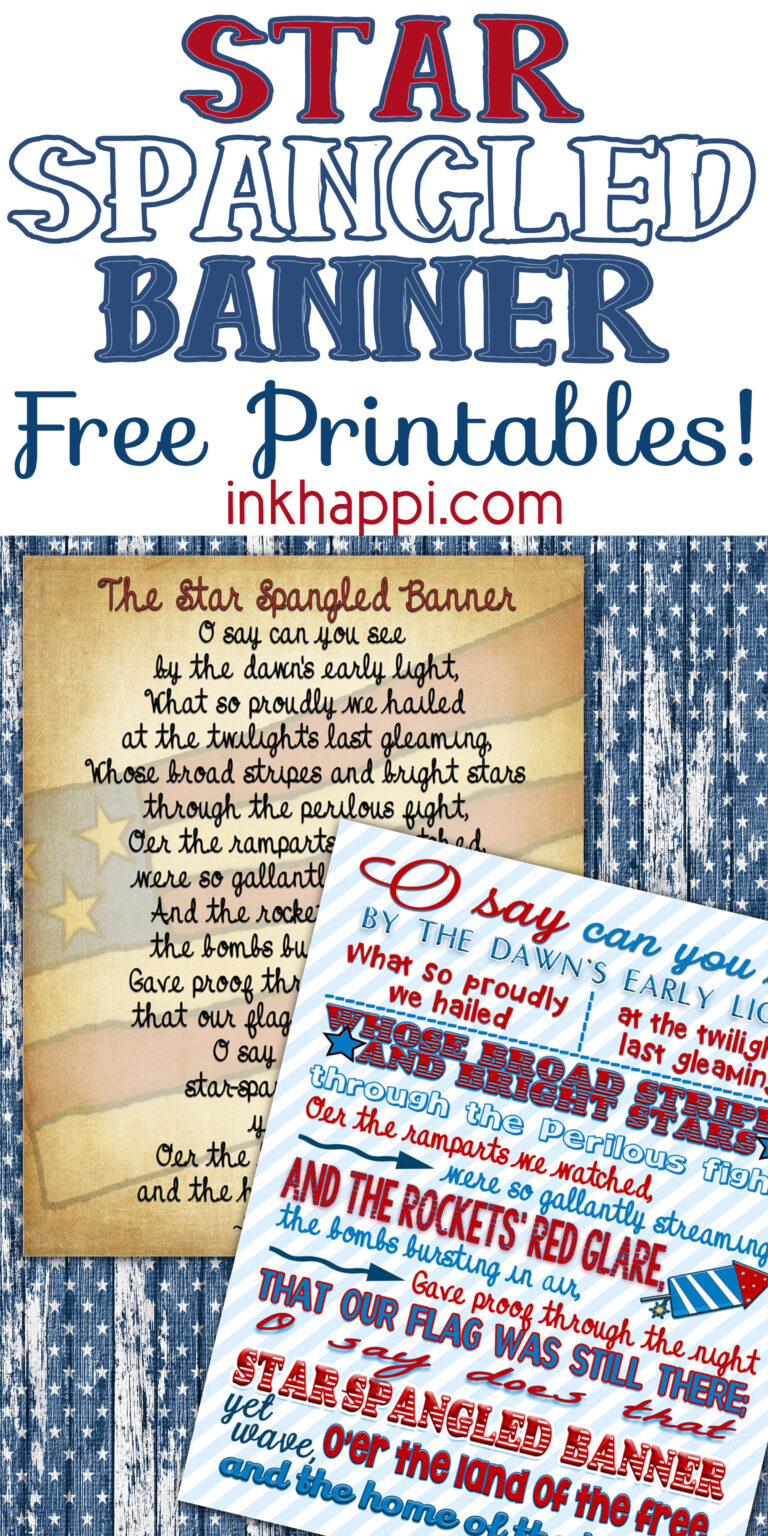 The Star Spangled Banner Some Facts And Printables Inkhappi