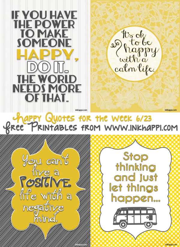 Life quotes to bring happiness... free printables at inkhappi.com