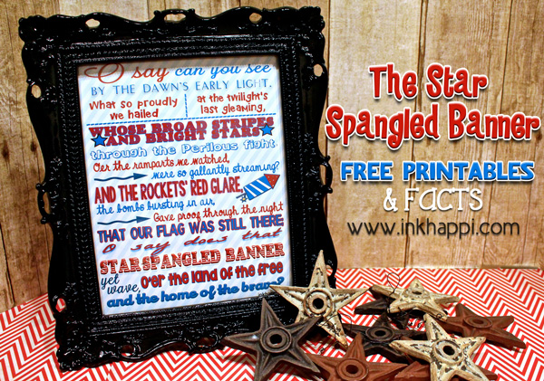 Star Spangled Banner cute free printables and fun facts from inkhappi.com