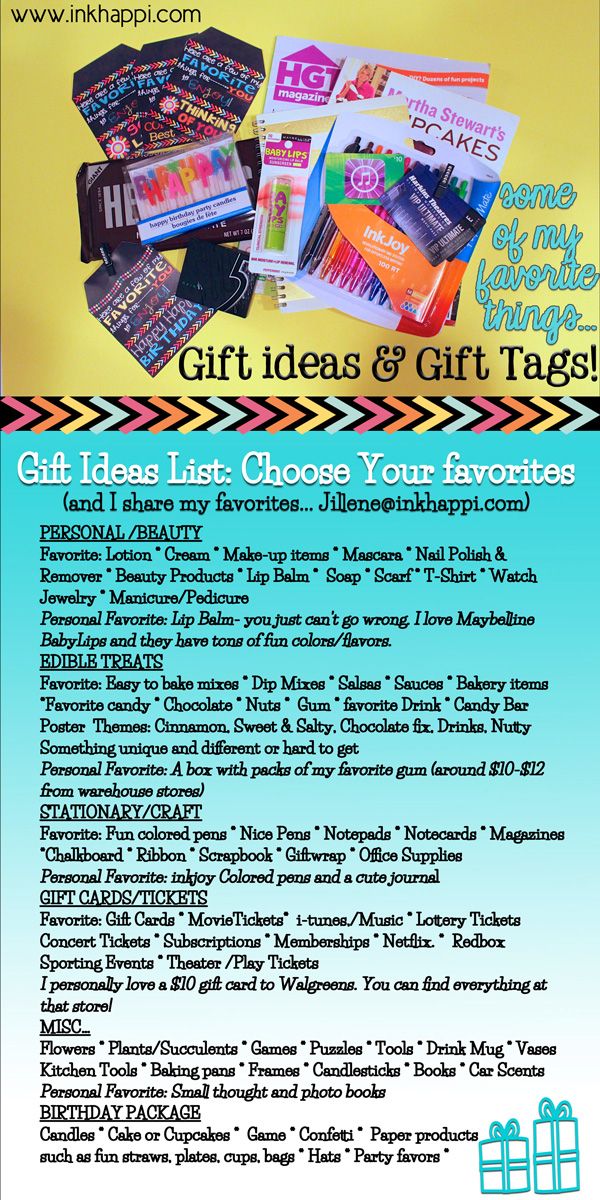 Gift Ideas List Some Favorites Inkhappi