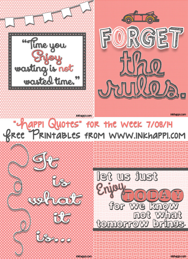 Free printable quotes from inkhappi about happiness and how to enjoy life!