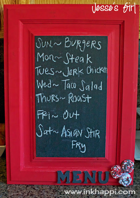 Chalkboard Menu Board Crafted From An Old Cabinet Door Inkhappi