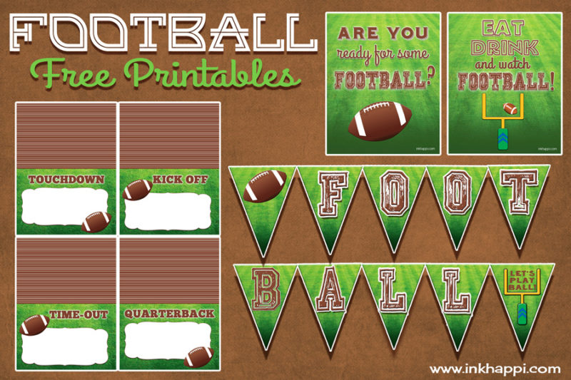 Football free printables for the food table and more! inkhappi