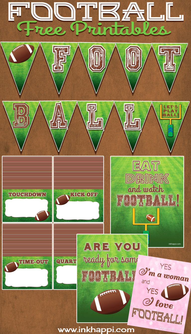 Football free printables for the food table and more! inkhappi