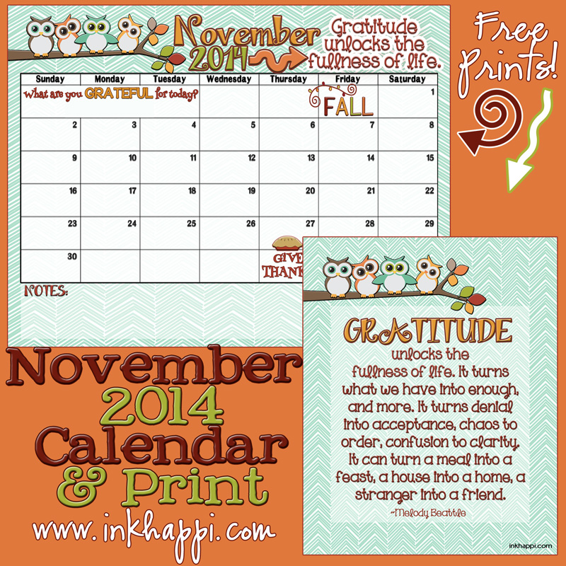 November 2014 Calendar is here inkhappi