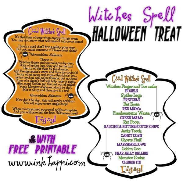 Very fun! Witches Spell Halloween Treat with free printable
