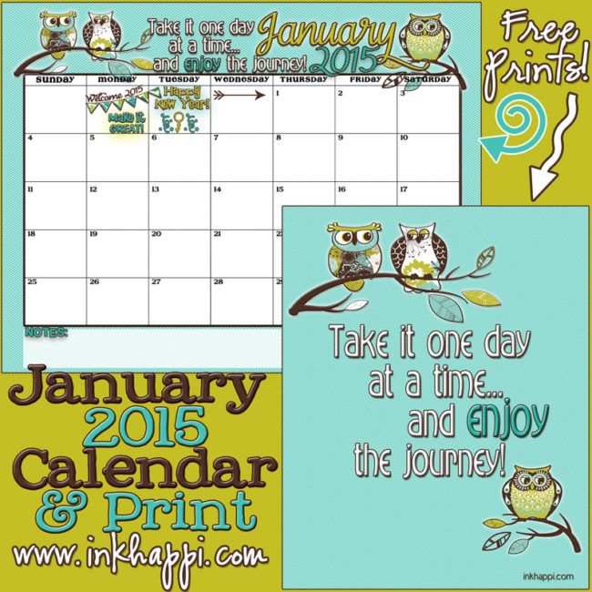 A new year! January 2015 Calendar and a print. Free printables!