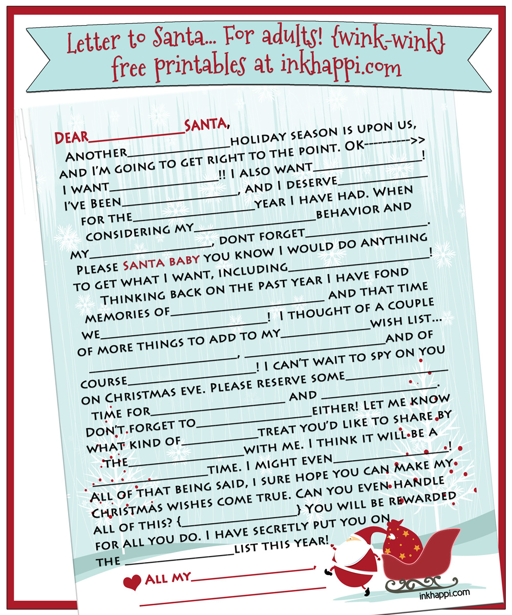 Adult Santa Letter! {wink-wink} 2014 version is here ...