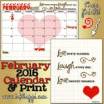 February 2015 Calendar with a focus on 3 special words!