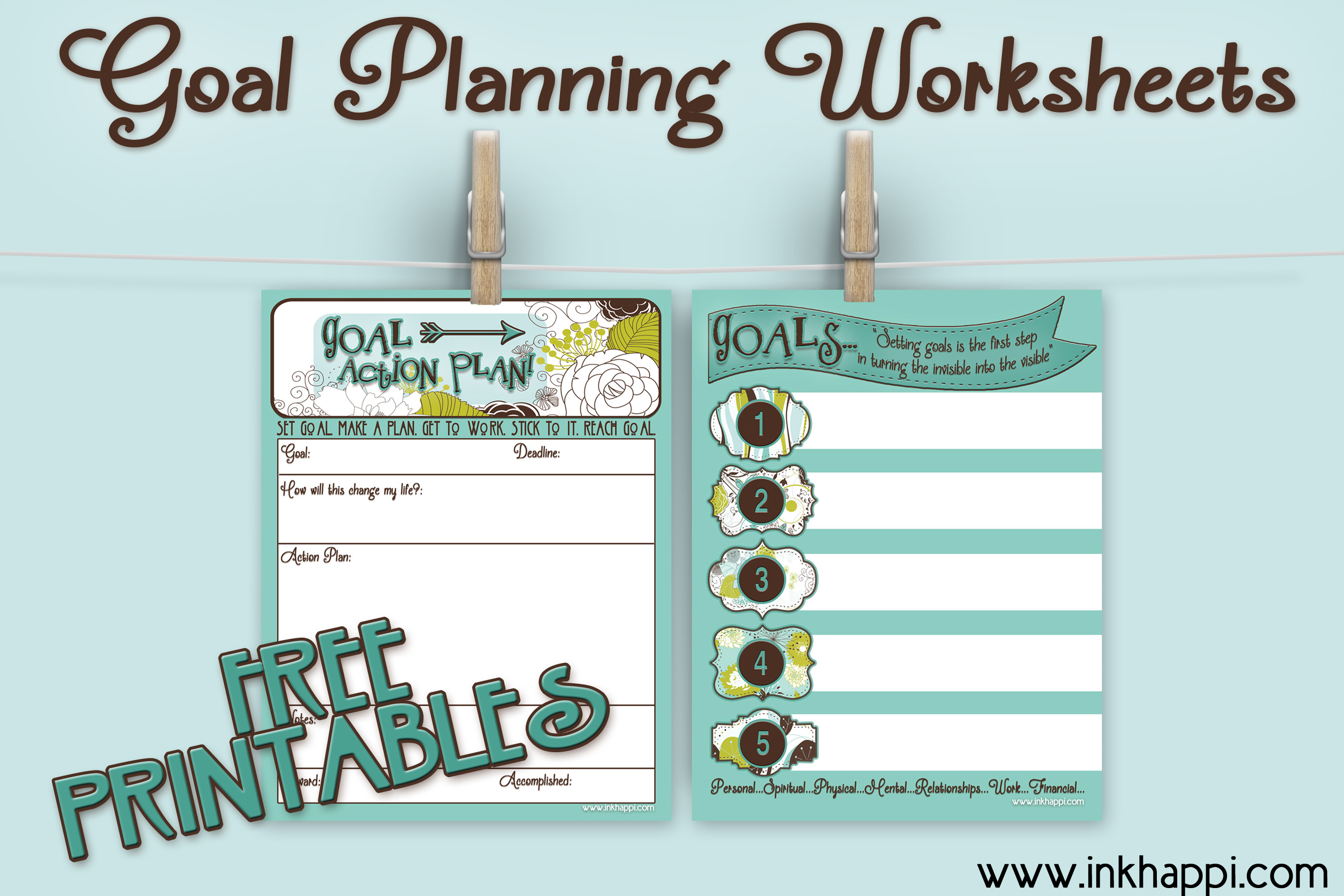 Goal Planning Worksheets with free printables! - inkhappi