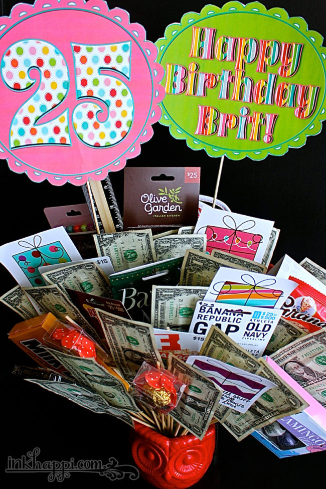 Birthday Gift Basket Idea with Free Printables - inkhappi