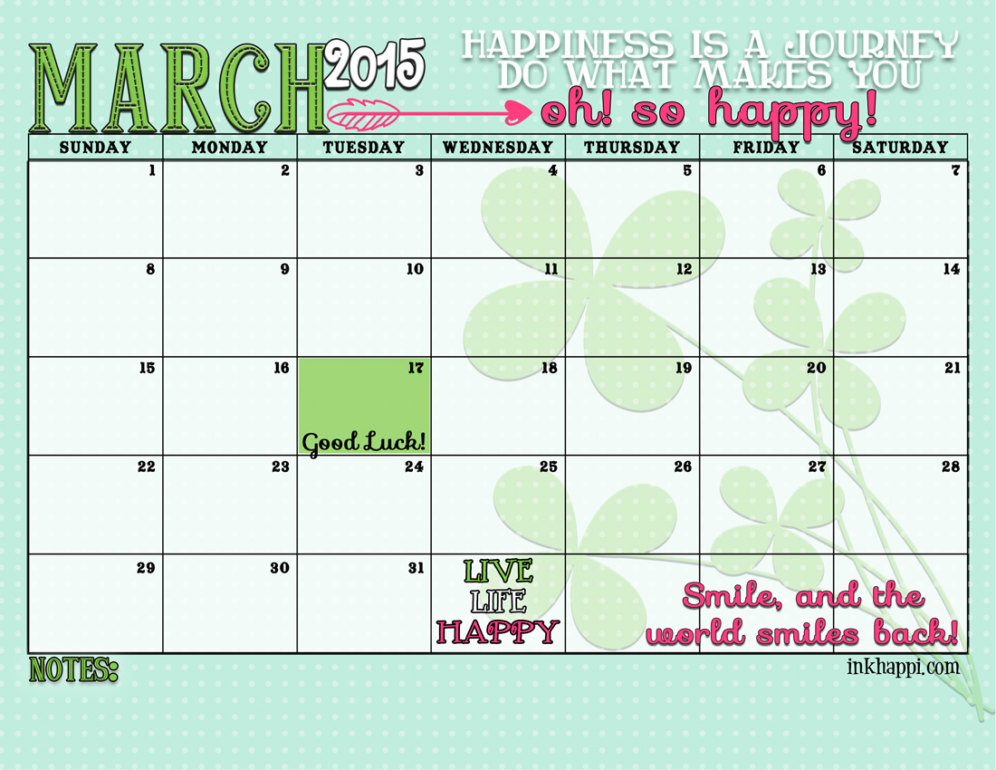 26 Fresh March Calendar Free Design