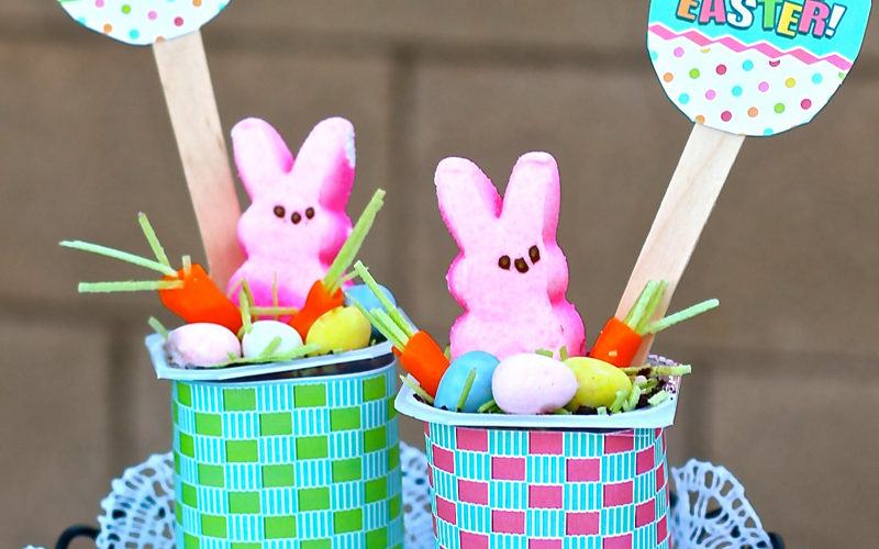 Snack Pack Easter Pudding Cups recipe idea with free printables!