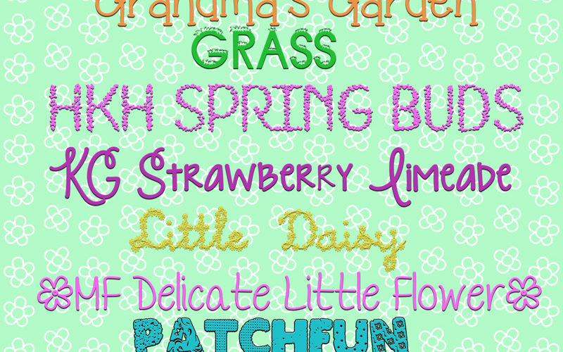 Spring fonts including flowers and Easter fonts with free download links