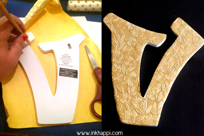 Super easy method of crafting with letters by adding glitter or paper