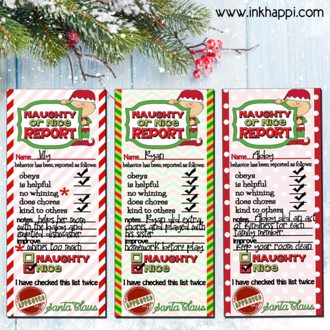 Elf Report Card, Plus More Holiday Printables And A Giveaway! - Inkhappi