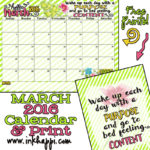 March 2016 Calendar with some Purpose and Contentment!