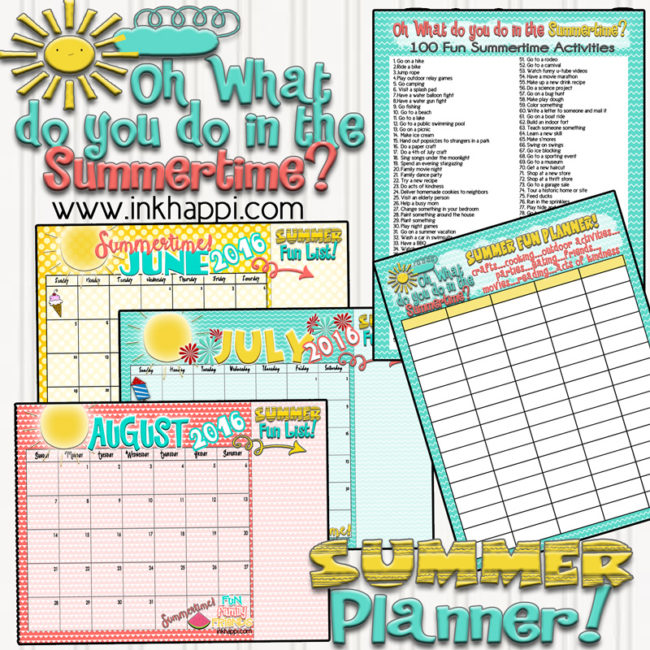 Summer Planning Calendars and ideas! inkhappi