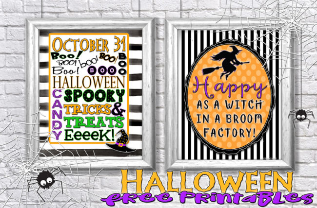 Some free halloween prints to add some fun to your halloween decor! 
