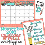 November 2016 Calendar and Print