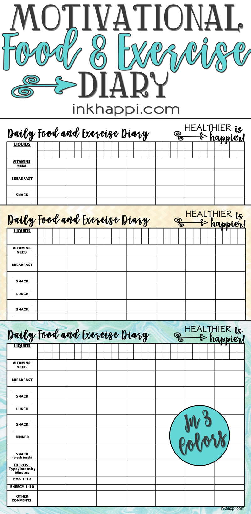 weight watchers daily food tracker template