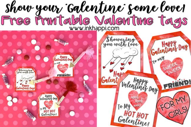 What a cute way to show the gals in your life some love with these Free Printable Galentine Gift Tags! #valentine #galentine #freeprintables