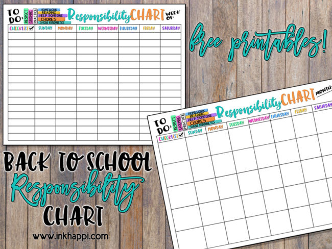 Help teach and develop our children about responsibility with this Back to School Responsibility Chart.