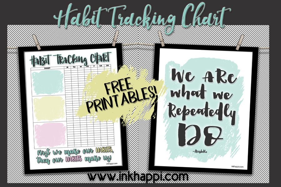 Forming New Habits Tracking Sheet and motivational quote. #freeprintables #cute #habits #habittrackingchart #quotes #motivation