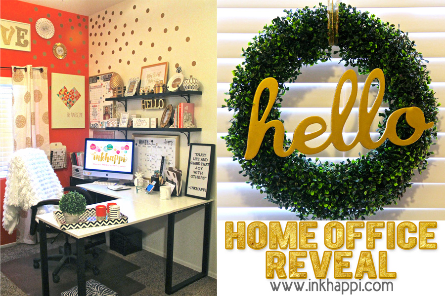 You're invited to my home office reveal! Decor and organization ideas. #homeoffice #officetour #decorideas #organization #craftroom