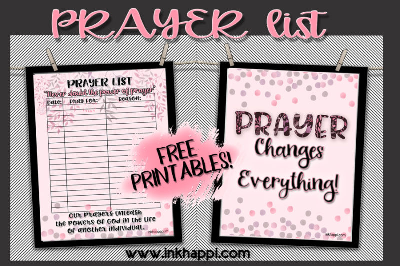 Free Printable Prayer List! Never doubt the power of prayer... inkhappi